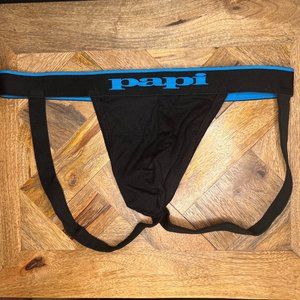 Papi Men's Cotton Stretch Jock - Black